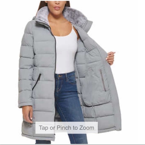 Andrew Marc Ladies’ Long Stretch Parka, Gray (S) - Picture 5 of 7